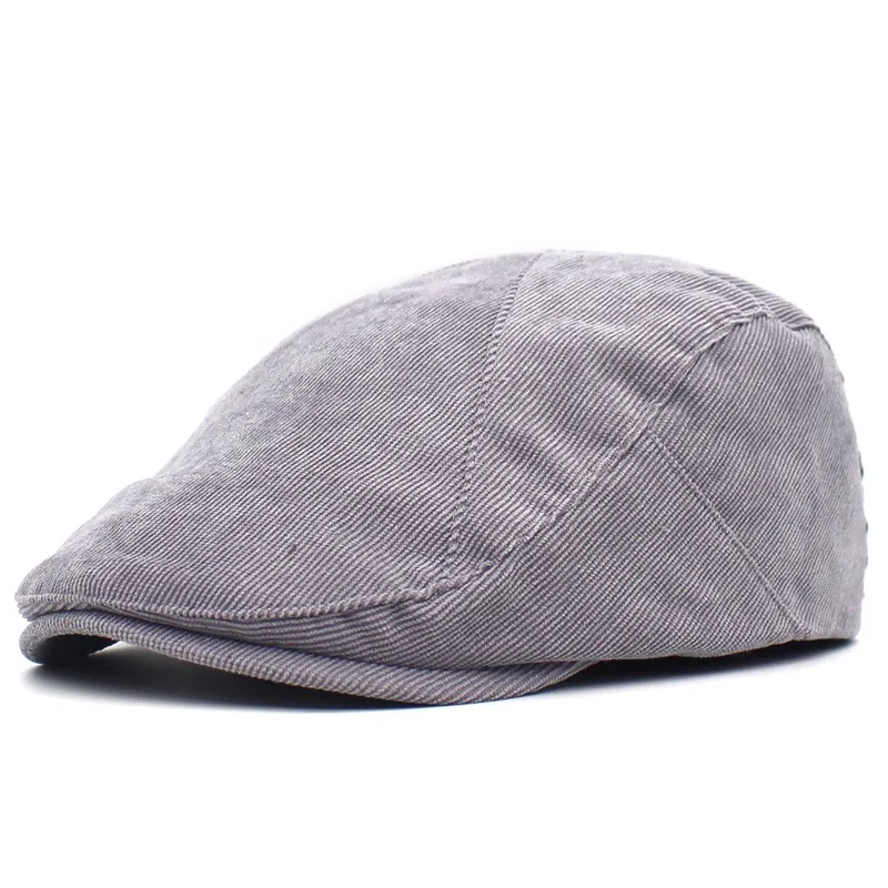 Light Grey Новые модные мужские и женские повседневные хлопковые вельветовые береты унисекс одноцветные Стильные Шапки - Цвет: Light Grey