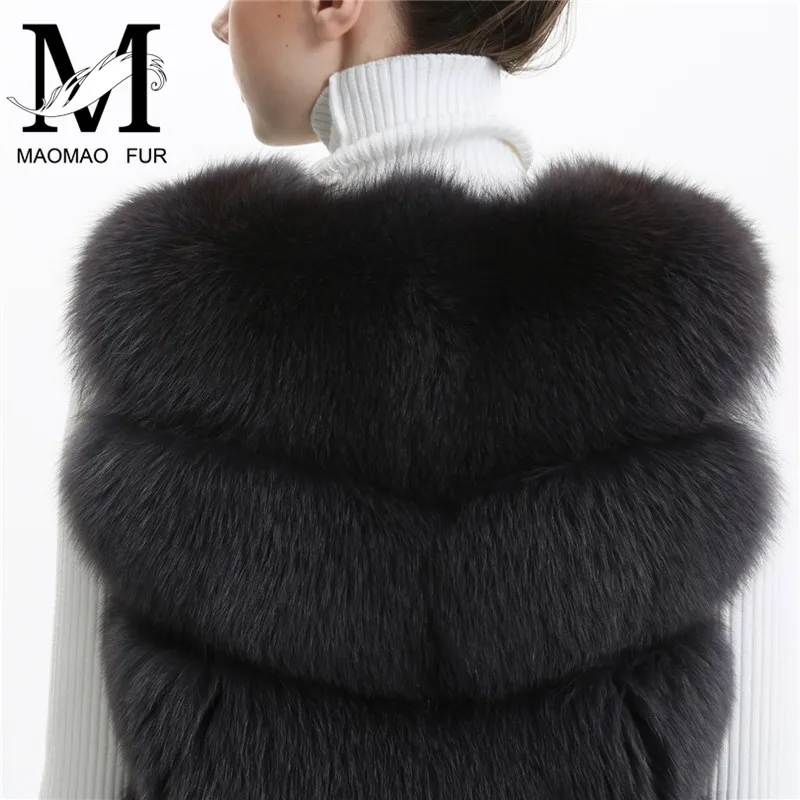 MAOMAOFUR жилет из натурального меха женский жилет из натурального Лисьего меха без рукавов Женская куртка Верхняя одежда весенний жилет из натурального Лисьего меха для девочек