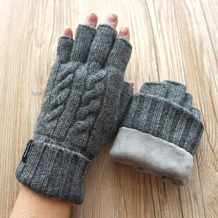 A51 Dark gray Высококачественные осенние короткие митенки для вождения, шерстяные вязаные перчатки для запястья, зимние теплые перчатки, варежки для мужчин,, A51 - Цвет: A51 Dark gray