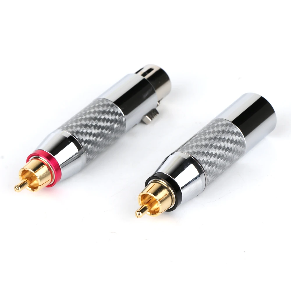 Сбалансированный штекер из углеродного волокна XLR RCA Hi Fi 3 контактный гнездовой