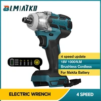 blmiatko upgrade brushless cordless 4 speed electric impact wrench rechargeable 12inch wrench power tool for makita 18v battery