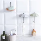 Креативные самоклеящиеся крючки в форме зонта, настенный крючок для ключей, держатель-органайзер, Декоративная вешалка, товары для декора гостиной