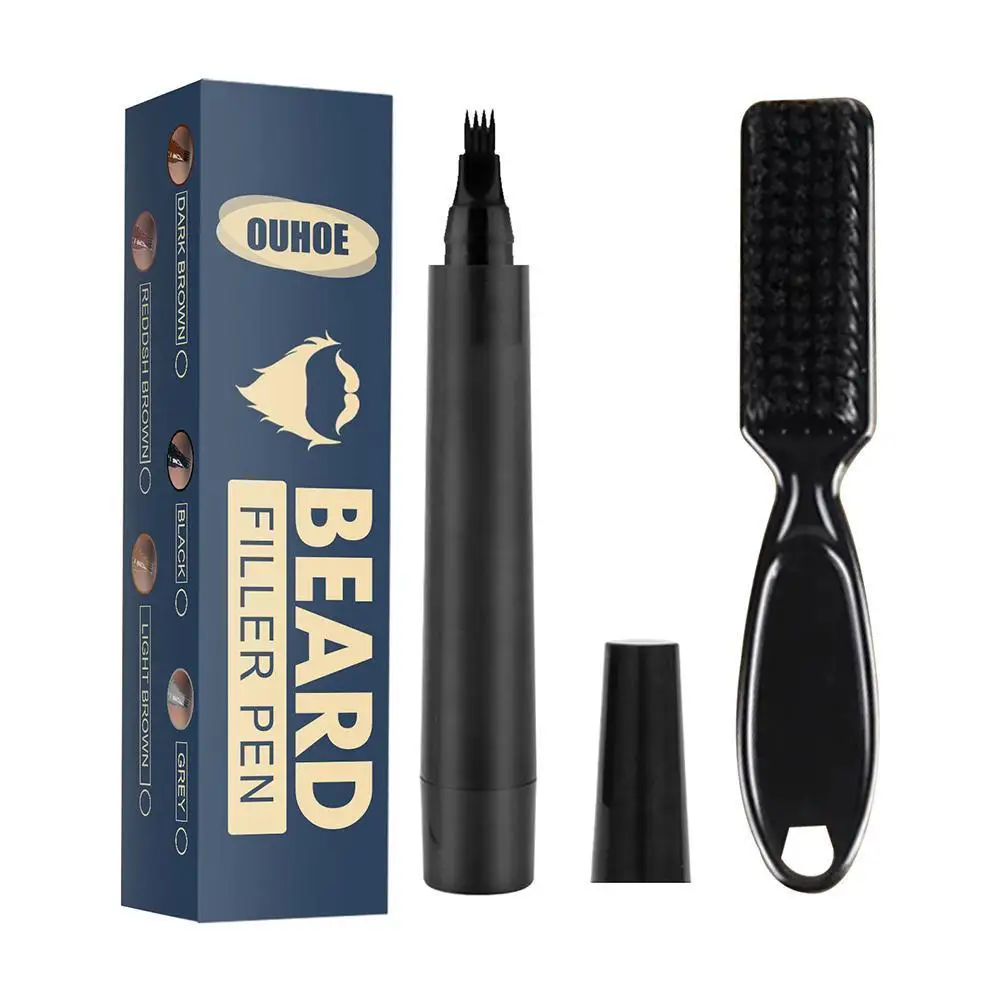 

Beard Pen Beard Filler Pencil Brush Beard Enhancer Makeup Moustache Waterproof Pencil Long Shaping lasting Coloring Tools H I6B4