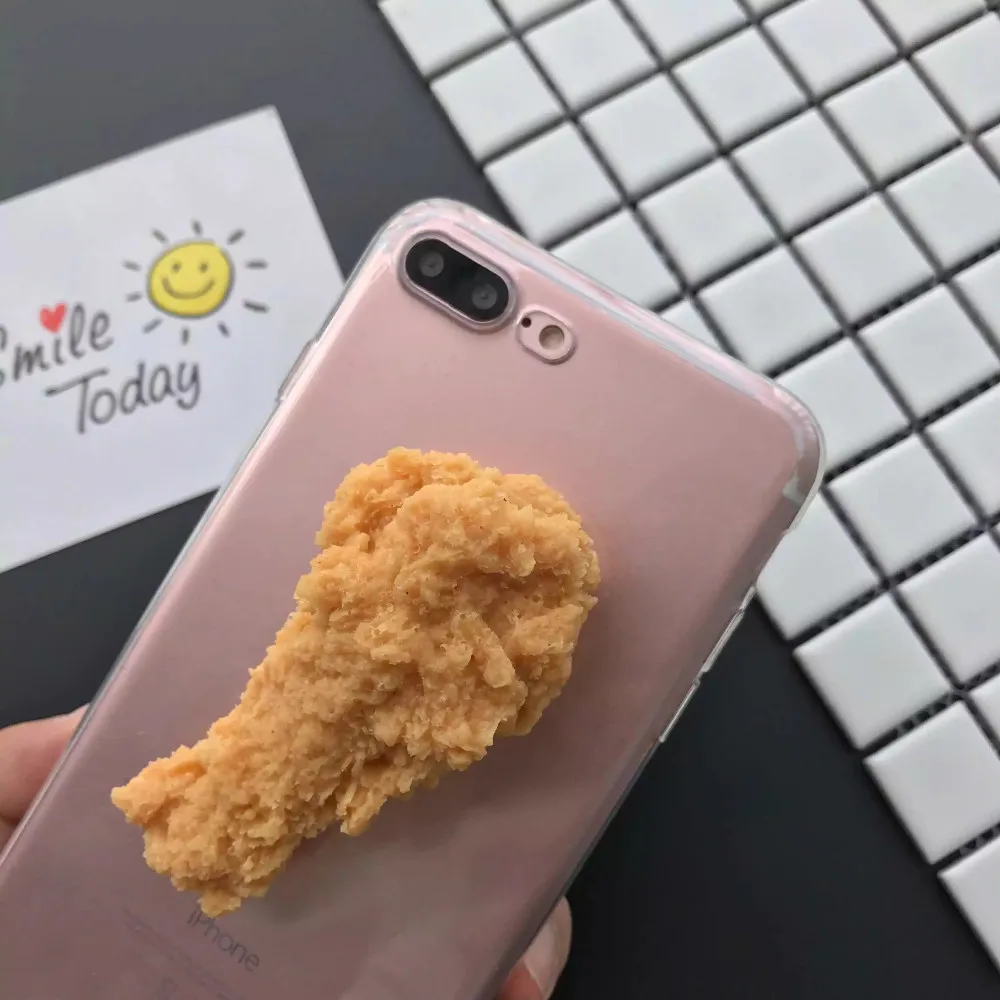 3D имитация забавной вкусной еды курица чехол для телефона s Чехол для iPhone 7 11 Pro 6S 7 8 Прозрачный чехол для телефона X XR XS Max