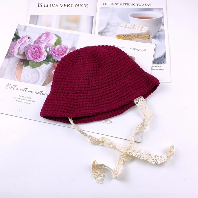 

Fashion Lace Baby Hat Kids Girls Knitted Winter Warm Princess Cap Beach Children Panama Hat