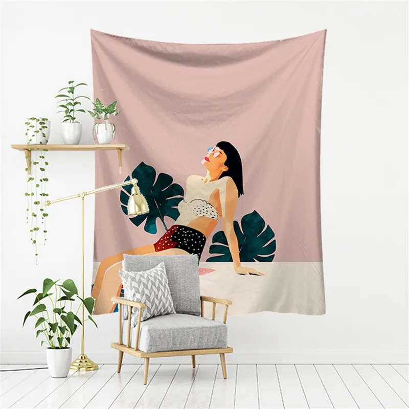 Гобелен с изображением персонажей Ins фото фон тканевые настенные вешалки для