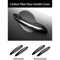 4pc carbon fiber door handle cover accessories with keyhole for mini cooper f55 f56 f54 f60 r55 r56 r60 countryman