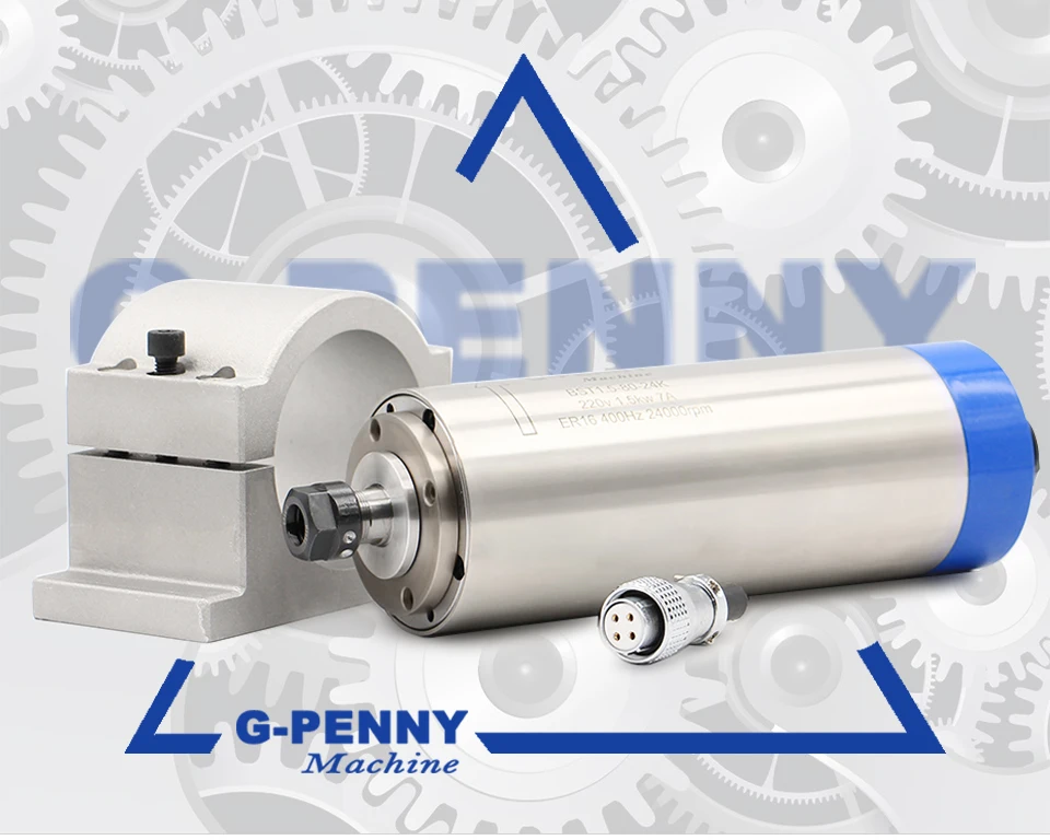 1,5 квт шпиндель с водяным охлаждением ER16 CNC мотор шпинделя с водяным охлаждением 80x220 мм и 80 мм литой алюминиевый зажим кронштейн крепления шпинделя