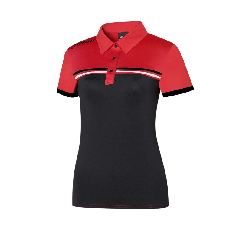 

Golf women's top summer new slim top breathable sweat wicking golf shirt polo shirt