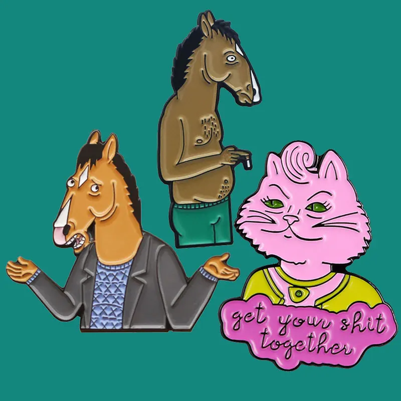 Bojack нагрудные значки с логотипом собирать забавные история металлическая брошка