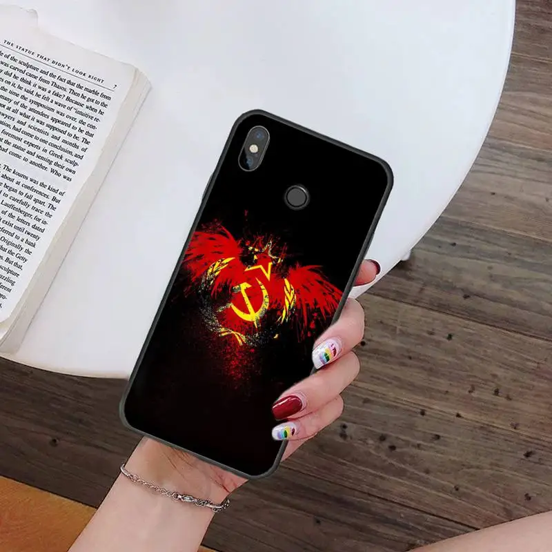 

Red Soviet Union USSR Flag worker Phone Case For Xiaomi Redmi note 7 8 9 t k30 max3 9 s 10 pro lite