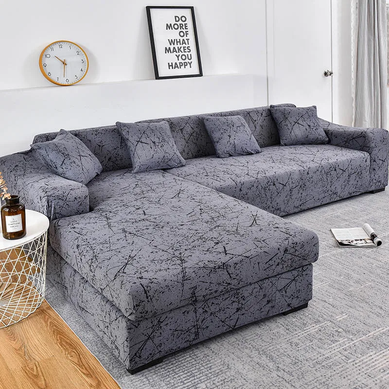 Thick Sofa Protector Jacquard Solid Printed Sofa Covers Living Room Couch Cover Corner Sofa Slipcover Elastic Dustproof Cover