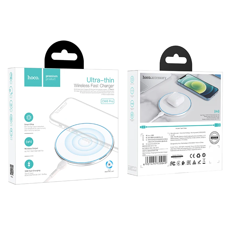 hoco15w qi wireless charger desktop wireless fast charging pad led light for iphone 11 12 13 pro xr xs max for samsung galaxys21 free global shipping