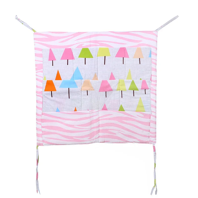 Pastel Tree (pink) Муслин дерево детская кровать подвесная сумка для хранения кровать детская брендовая одежда для сна из хлопка, детская кроватка-органайзер 60*55 см игрушка пеленка карман для кроватки Постельное белье - Цвет: Pastel Tree (pink)