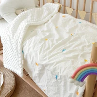 spring baby quilt soft cotton toddler bed blanket newborn cotton print embroidery children quilt infant air conditioner quilt