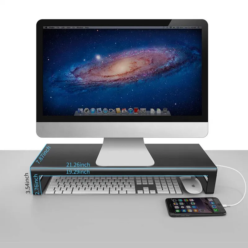 Алюминий сплава ноутбука стойка-держатель для монитора с USB 3 0 4 Порты и разъёмы