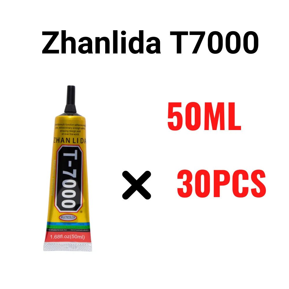 30PCS Pack Zhanlida T7000 50ML Black Contact Adhesive LCD Display Frame Mobile Phone Screen Bonding Glass Repair Glue