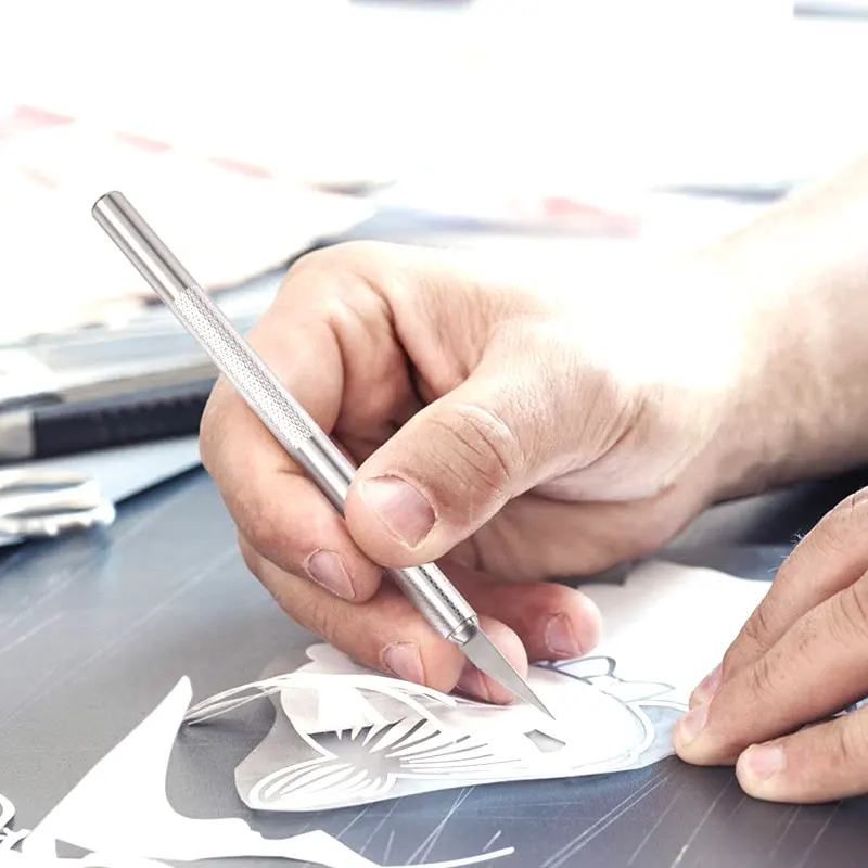 

Jiwuo 55pcs/Set Carving Craft Hobby Knife Precision Cutter with 40pcs Blades for Art 30cm Aluminum Ruler A4 PVC Cutting Board