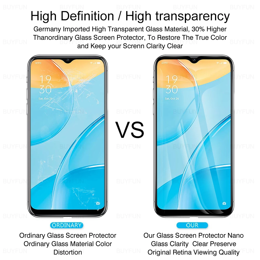 2pcs screen protector tempered glass for oppo a15 a15s a16 a 15 s 16 opo full cover 10d protective film on the for 6 52 cph2185 free global shipping