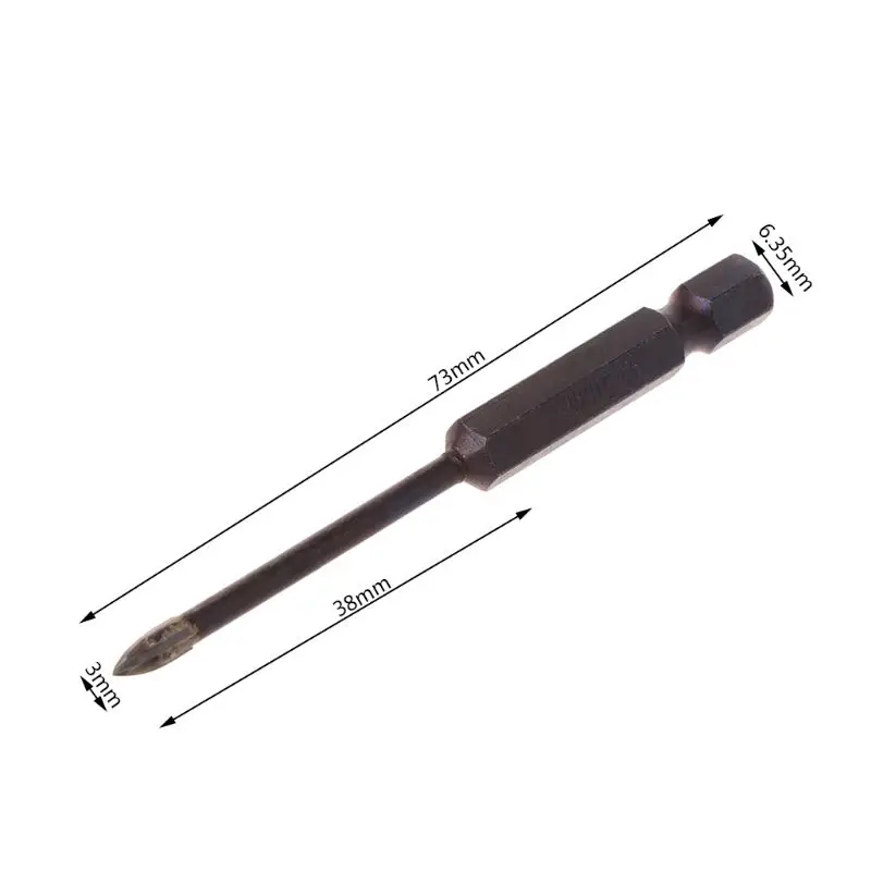 

Tungsten Carbide Glass Drill Bit Set Alloy Carbide Point with 4 Cutting Edges Tile and Glass Cross Spear Head Drill Bits 35ED