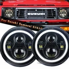 7-дюймовые черные 40 Вт светодиодсветодиодный фары, обновленный Круглый комплект ближнегодальнего света для Mazda MX-5,Nissan патруль Y60,Toyota FJ Cruiser Hummer VAZ 2121