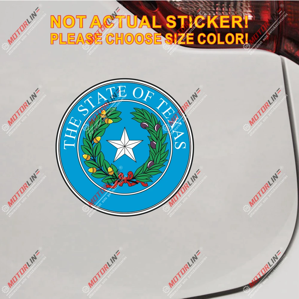 Наклейка с печатью штата Техас автомобильная виниловая Светоотражающая