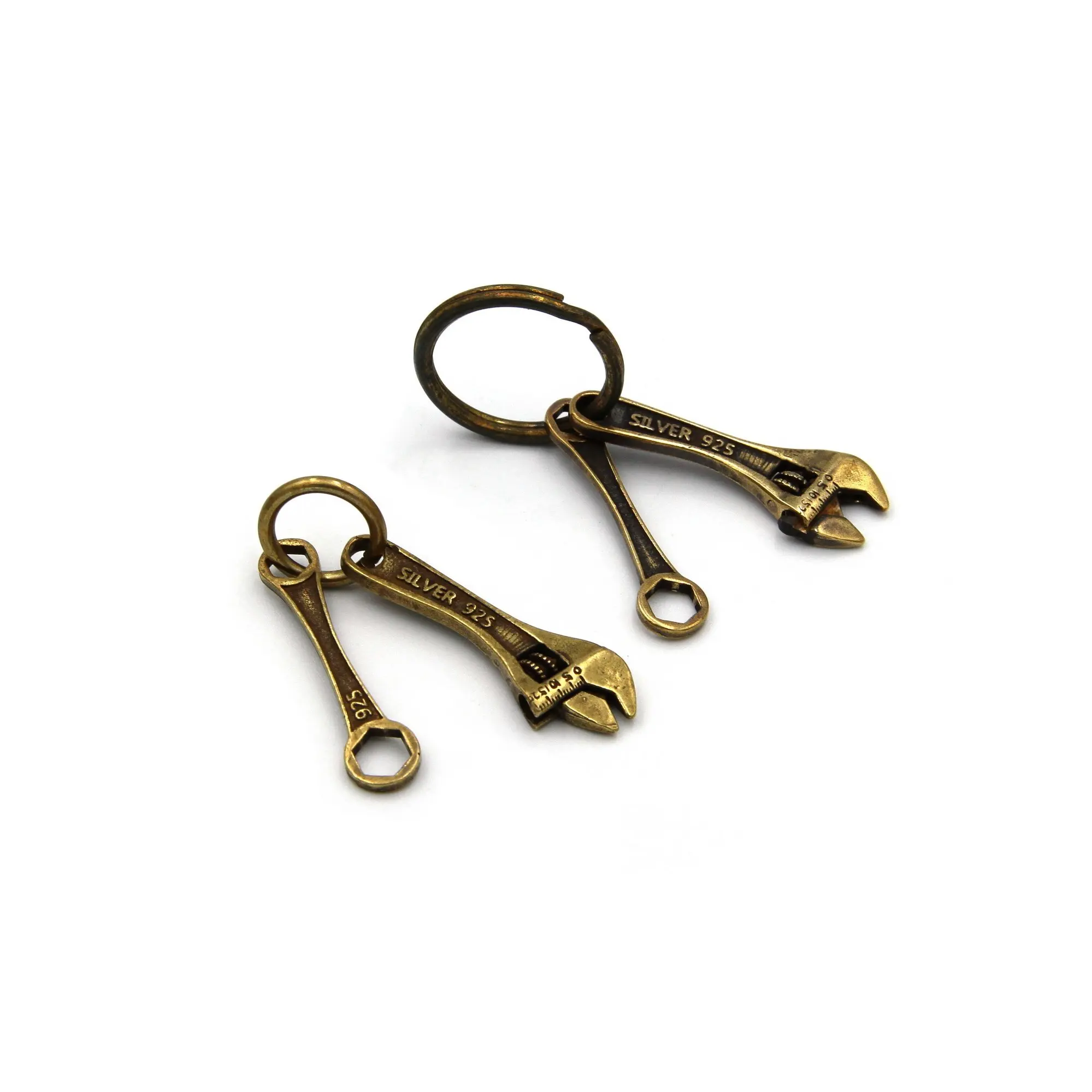 

Brass Wrench&Spanner Key Chain Decoration Wrech Charm Keychain Pendant