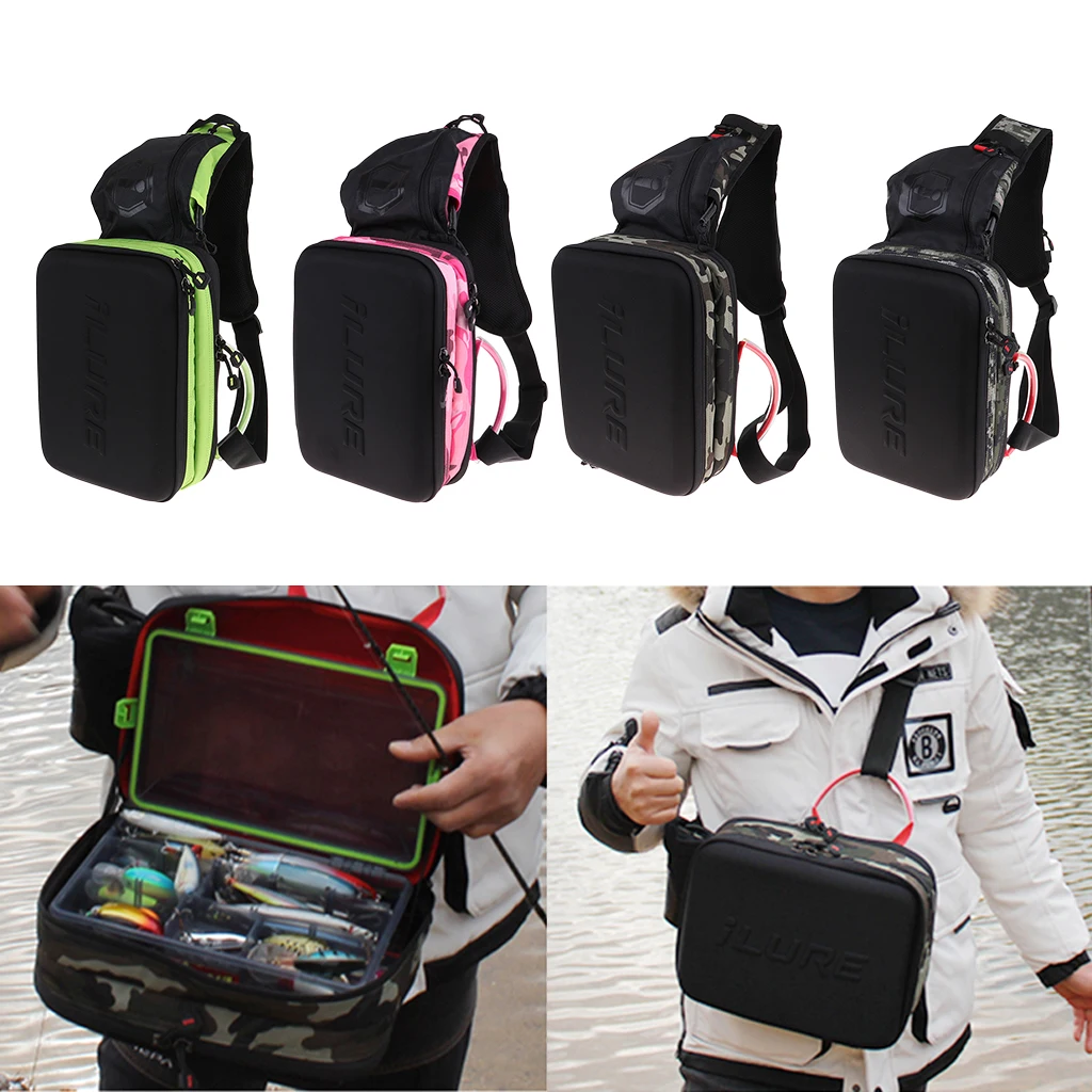 

Multi-use Fishing Waist Bag Tackle Lure Pouch Fishing Bag Pack Lures Case Adjustable Shoulder strap for Camping Hiking