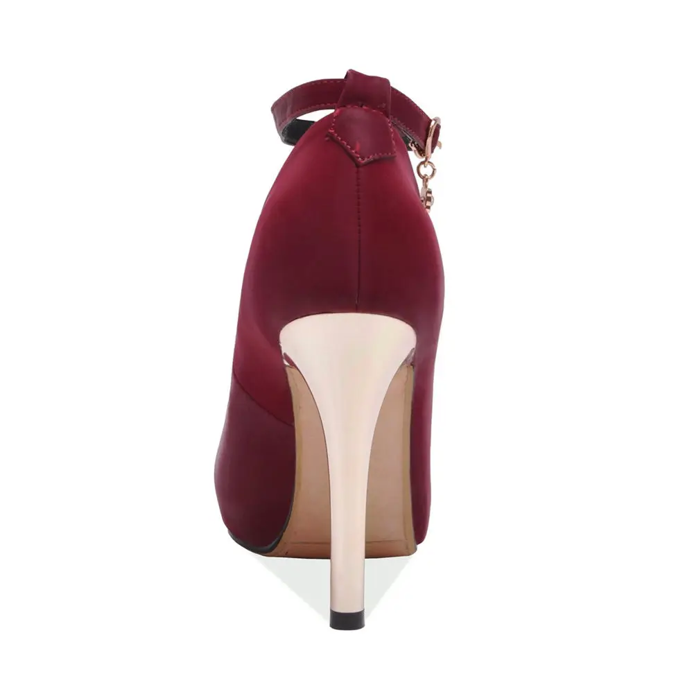 

Big size 43 2020 sexy thin High Heels Silk platform Elegant pumps Spring Office Ladies ankle-strap Party Wedding Women Shoes