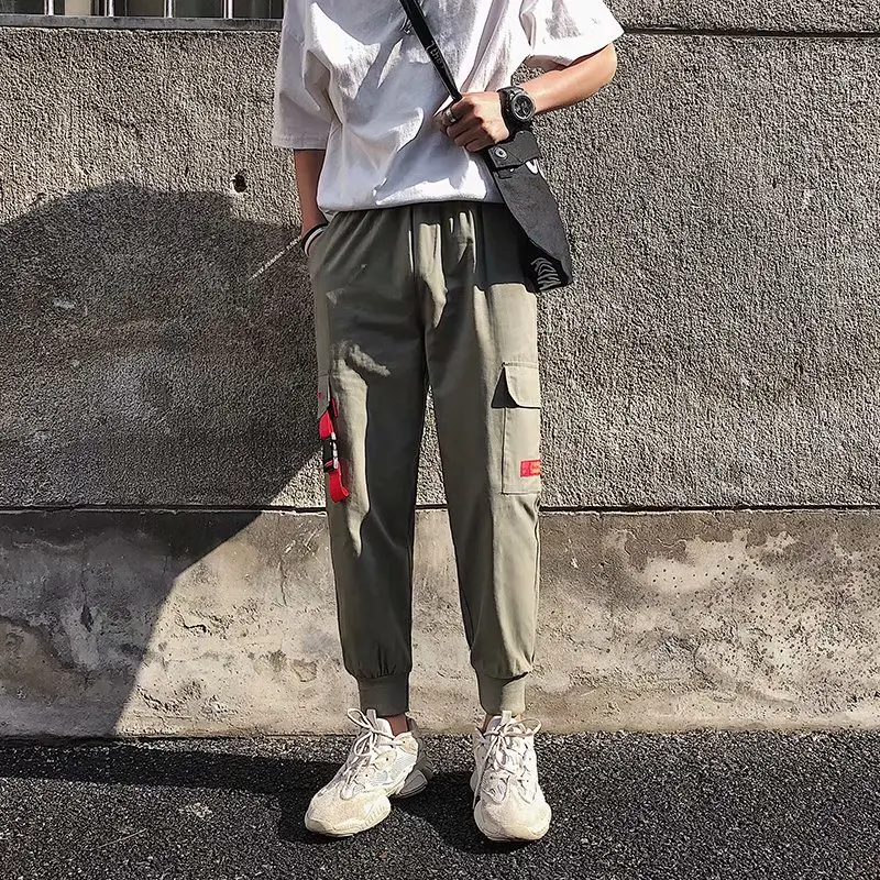 

Men's Splicing Pants New Style Multi-Pocket Overalls Fashion Pants New Male Summer Soft Cool Loose Outdoor Streetwear