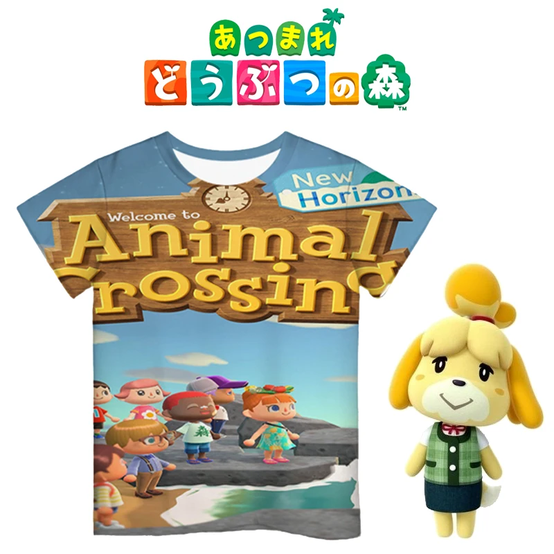 

Animal Crossing 3D Print T-Shirts Summer Boys Cartoon Tees 3D Printed Girls Streetwear Children Kids Clothes Funny Tops O-Neck