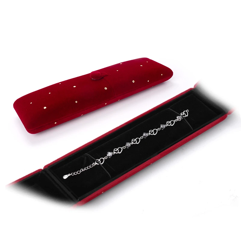 

Красные новые бархатные длинные цепочки, Подарочная коробка для ювелирных изделий для женщин, ювелирные серьги, свадебные кольца, витрины д...