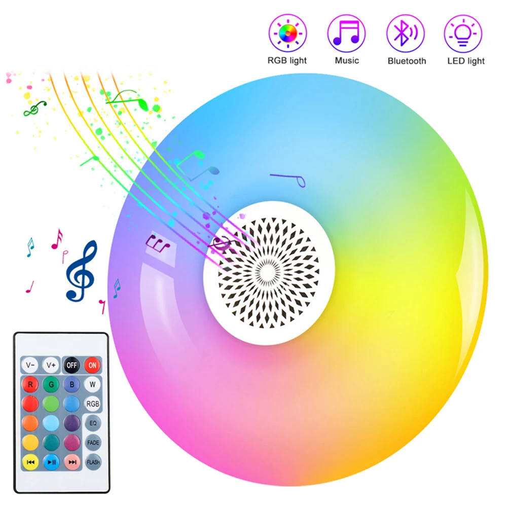 

White Music Bulb RGB High Power UFO Light Remote Control Smart Colorful Bluetooth UFO Sound Light E27 For Home Decoration