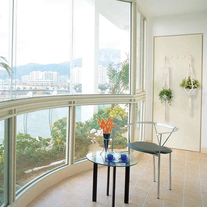 

5-Pack Macrame Plant Hangers, Different Tiers, Handmade Cotton Rope Hanging Planters Set Flower Pots Holder Stand, For Indoor Ou