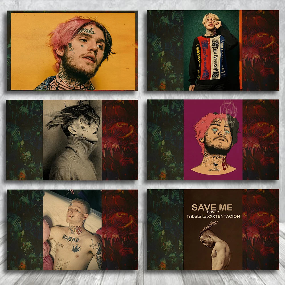 Уютный момент XXXTentacion постер lil peep хип хоп художественный крафт бумага винтажная