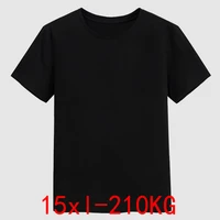 summer mens big t shirt large size 2xl 9xl 10xl11xl 12xl 13xl 14xl 15xl short sleeve round neck loose casual black gray white