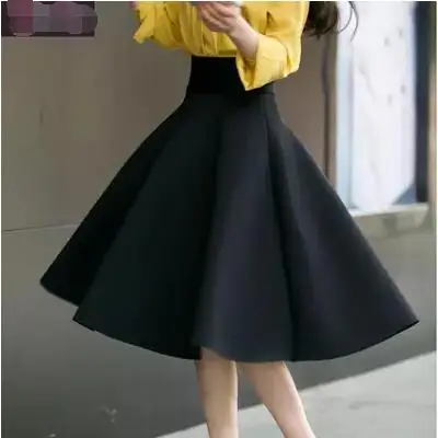 Элегантная плиссированная юбка с высокой талией зеленые белые расклешенные юбки