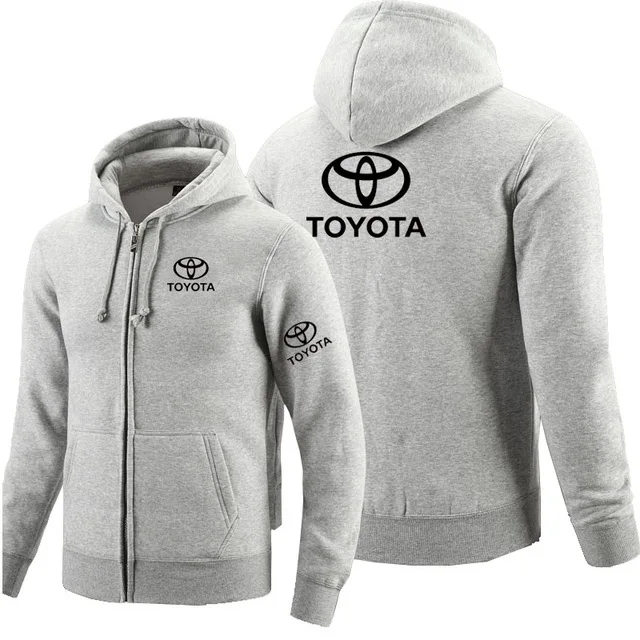Толстовки на молнии для Toyota с логотипом флисовая толстовка капюшоном и длинным