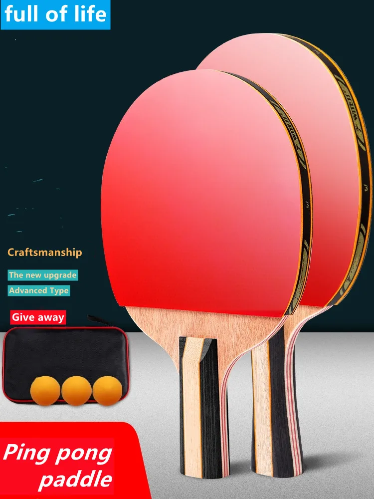 

2021 2Pcs New Upgraded Carbon Table Tennis Racket Set Super Powerful Ping Pong Racket Bat for Adult Club Training