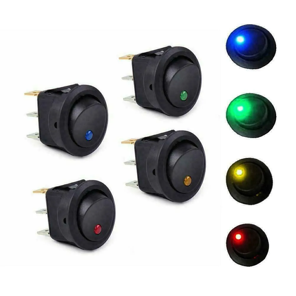 

20PCS On Off Small SPST Toggle Switch DC 12V 6A LED Circular Toggle Switch Car Auto Boat Round Rocker SPST Light Switch