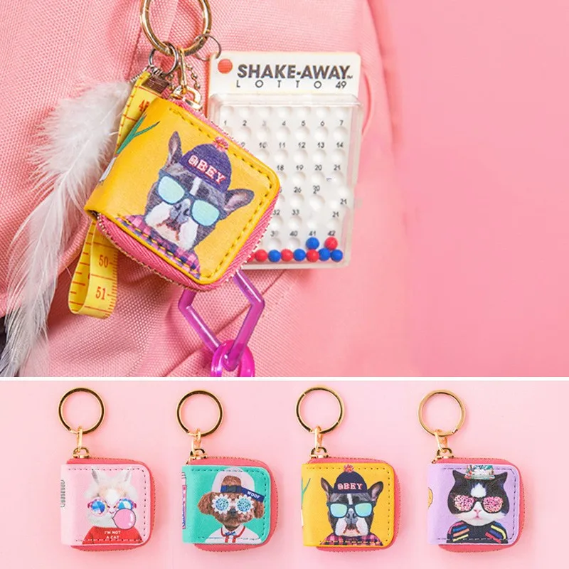 

Bentoy Mini Pocket Coin Purse Milkjoy Cartoon Print Key Pendant Girl Wallet Shape Bag Charm Ins Wind Cute Keychain for Toddlers