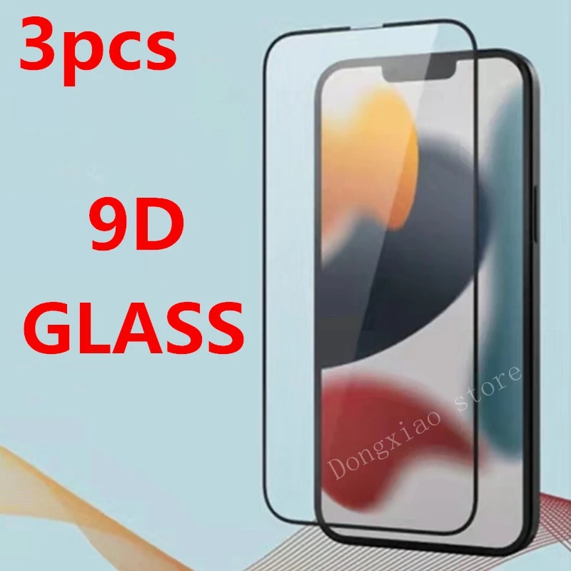 

9D 3Pcs Tempered Glass For iPhone 13 12 11 Pro Max Screen Protector For iPhone X Xr Xs Max 7 8 6S Plus SE2020 Full Cover Glass
