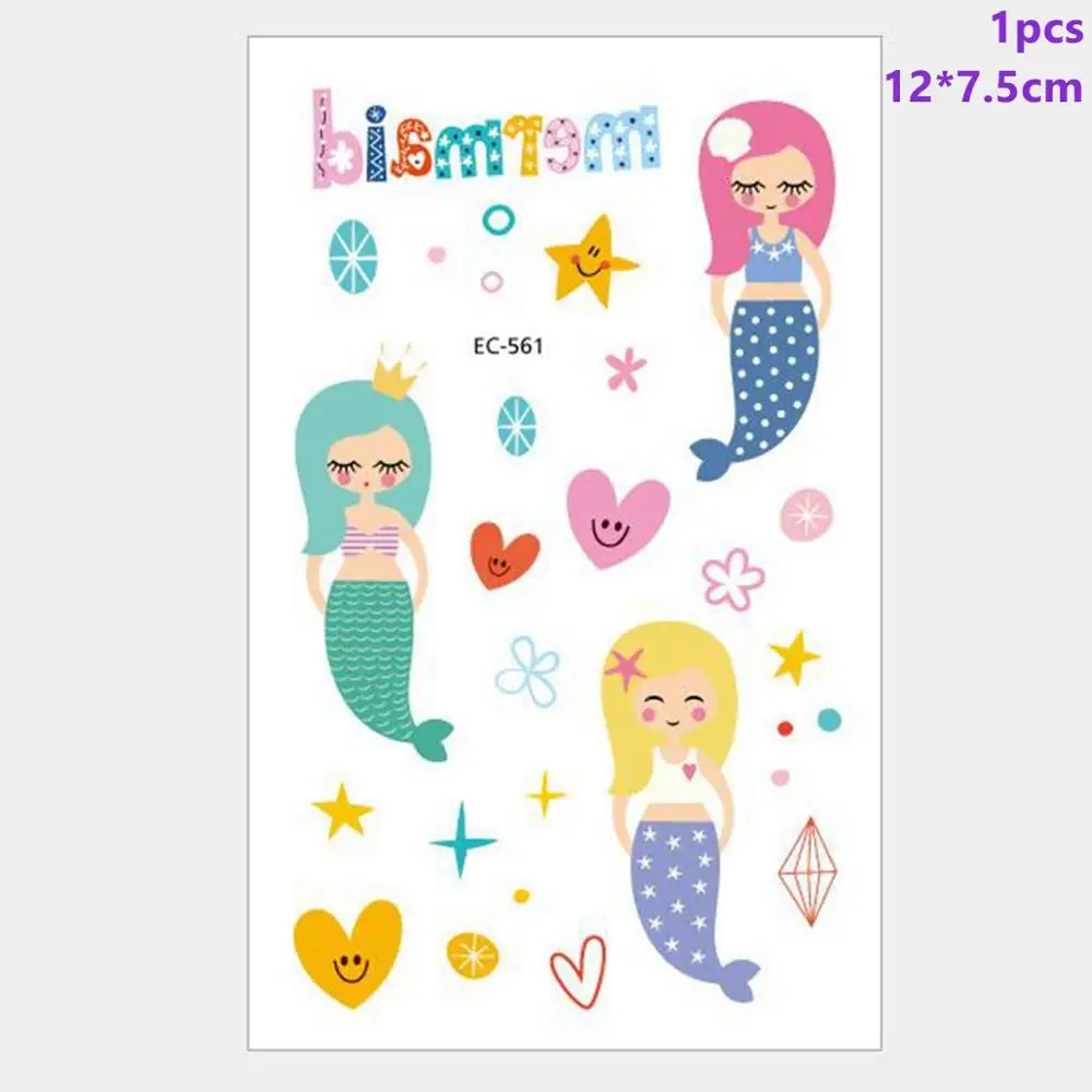 Mermaid Stickers 3 Taoup 1 шт. градиентные цвета радуги блестки маленький брелок для ключей «русалка» с днем рождения Русалка тема вечерние декор для кулоны для девочек DIY - Цвет: Mermaid Stickers 3