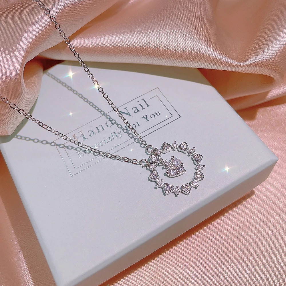 

2021 New Round Circle Ring Tassel Pendant Exquisite Women's Clavicle Chain 925 Silver Women's Jewelry Sweater Chain