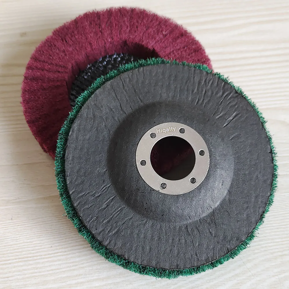 

Hiqalty 5inch 125X22mm Nylon Fiber Flap Polishing Wheel Non-woven Grinding Metal Disc Abrasive Disks for Power-operated Grinders