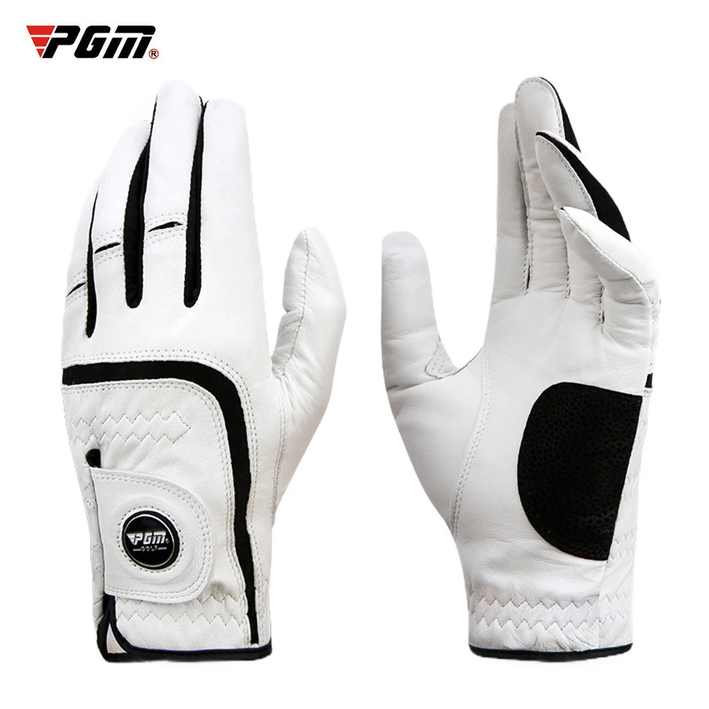 

Genuine Lambskin Sheepskin Anti-skid Granules with Ball Marker Golf Glove Men 1 Pcs PGM Golf Gloves Men Left Right Hand