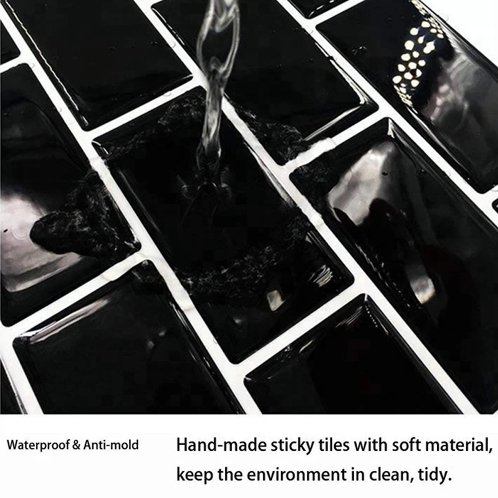 1PCS Self adhesive Waterproof Heatproof Vinyl Wallpaper 3D Peel and Stick Mosaic Tiles 12*12 inch Home decor Backsplash Kitchen | Дом и сад