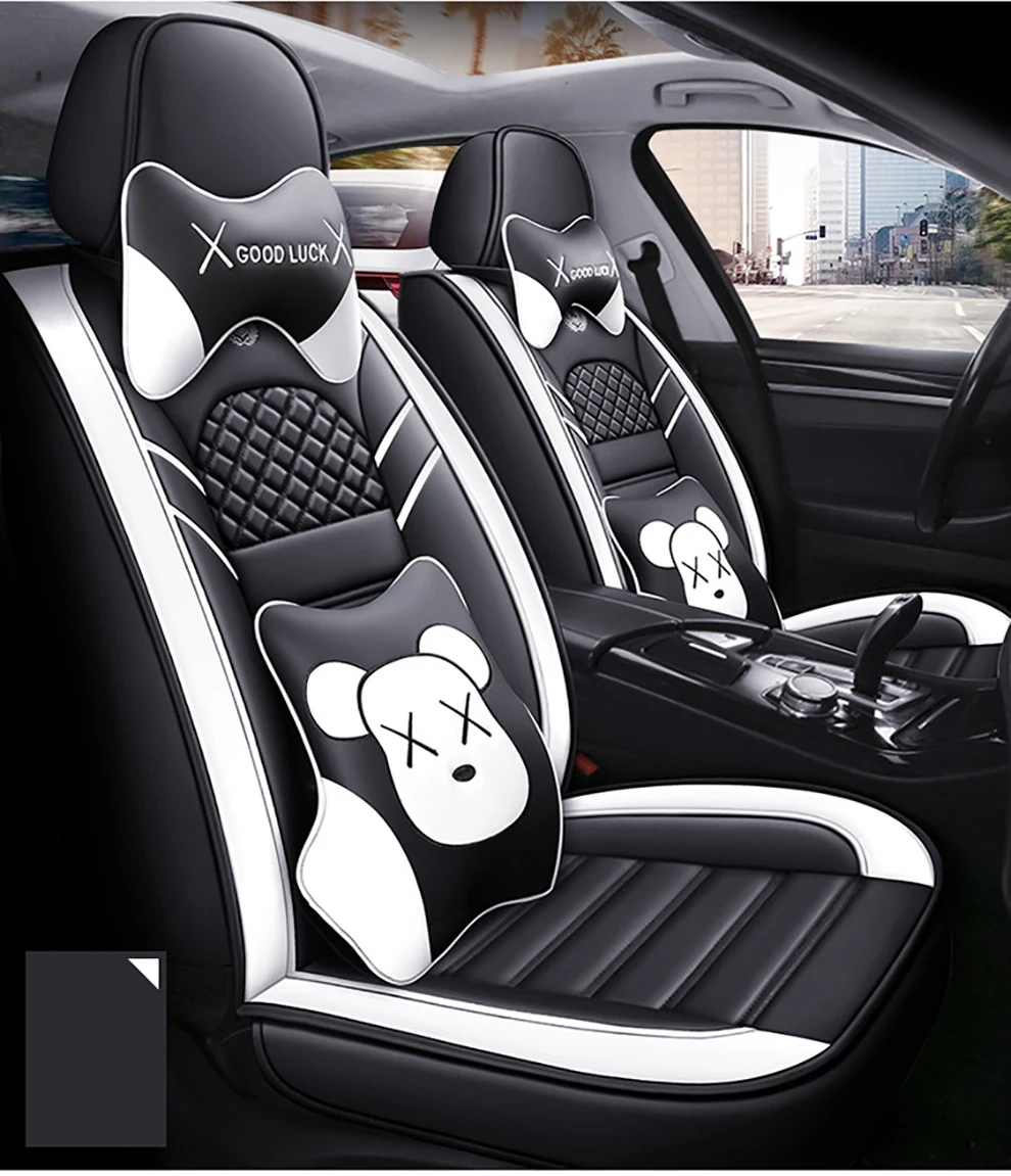 

kalaisike Leather Universal Car Seat covers for Ssangyong all models Actyon Rexton Kyron korando Tivolan auto styling accessorie