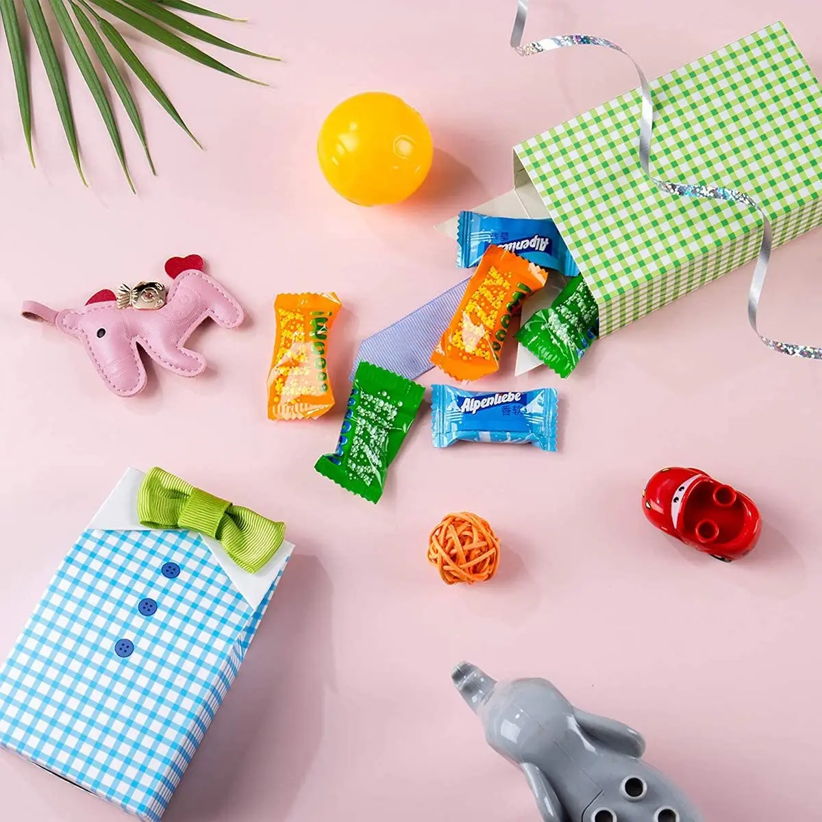 

50 pcs My Little Man Blue Bow Green Tie Birthday First Communion Boy Baby Shower Candy Bag Wedding Favors Candy Box Gift Bags