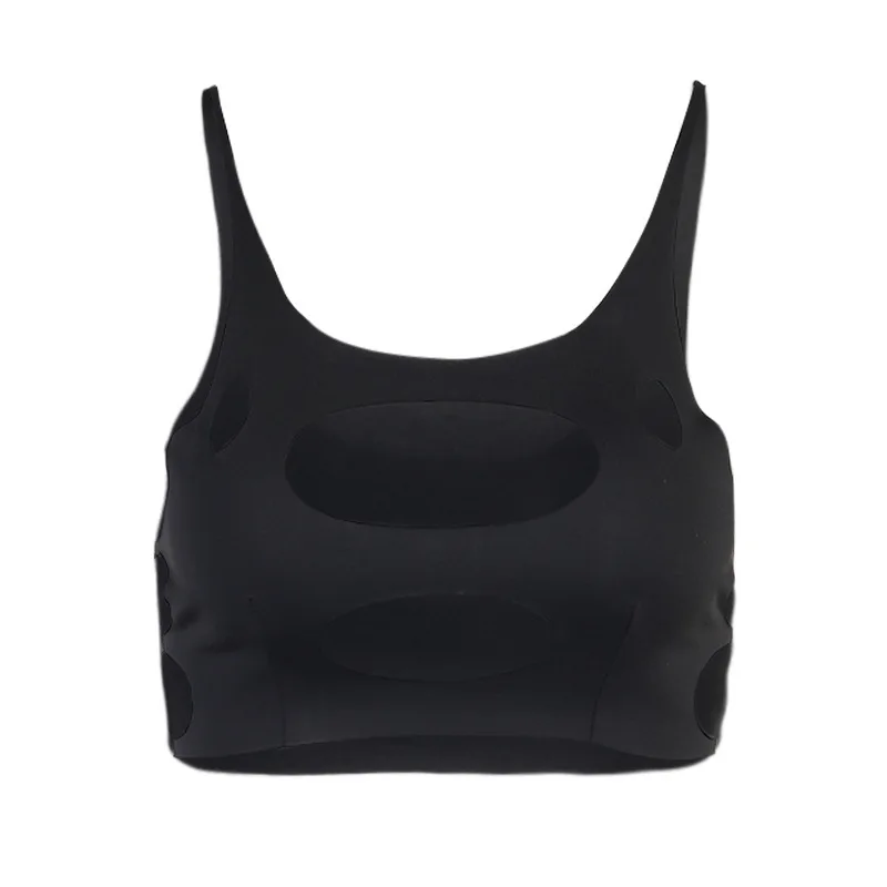 

Pure color leisure high street Women's Tailoring Hollow Top Vest Sexy Hollow Fashion Tight Vest 2021 Summer Crop Top Women